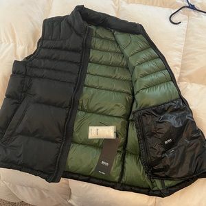 Hugo BOSS (real) feather down vest. Black. Size Medium. New with tags.